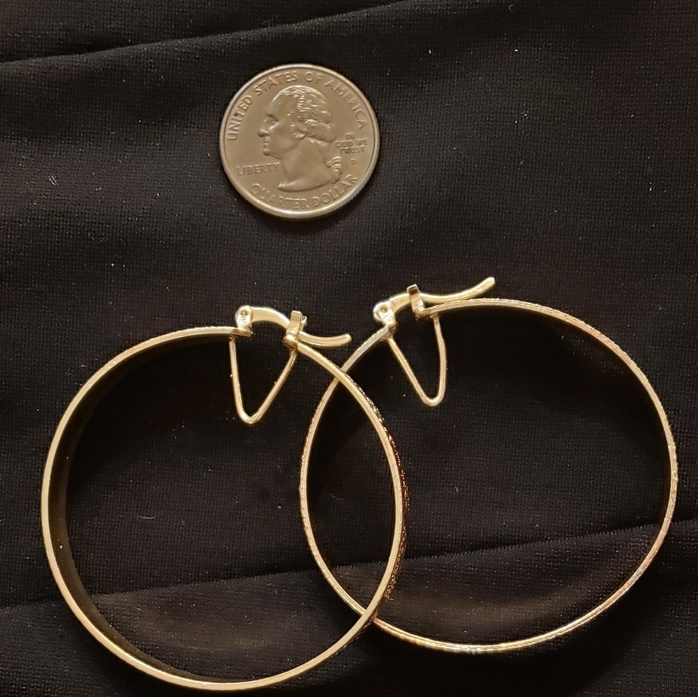 Gold plated hoops - Picture 2 of 4